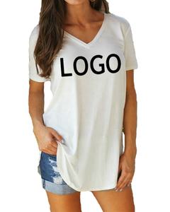 Camiseta Larga de Algodón y Elastano para Mujer con Logotipo Personalizado, Corte Ajustado, Estilo Casual para Exteriores y Urbano - Product Image 1