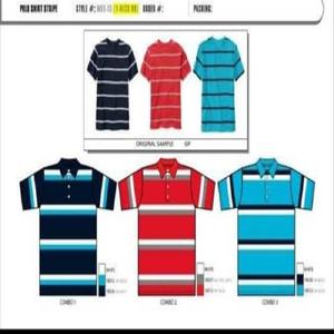 ลายทางการสำหรับเสื้อยืดโปโลลายทางทำจากผ้าฝ้ายและโพลีเอสเตอร์60% พิมพ์ลาย40% - Product Image 6