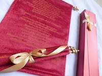 Invitations de Bar Mitzvah enroulées dans une boîte avec enveloppes et cartes RSVP assorties, écologiques, faites à la main, en papier recyclé, style ange