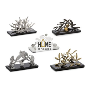 Nouvel arrivage Vaisselle de luxe Porte-boîtes à mouchoirs en métal Porte-mouchoirs en métal Feuille Designer Orchidée Porte-mouchoirs en métal pour meilleure vente - Product Image 1