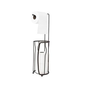 Soporte de papel higiénico de baño de hierro de nuevo diseño, soporte de papel higiénico de pie de Color negro hecho a mano al precio más barato - Product Image 3