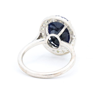Vente en gros de bague en argent sterling 925 faite à la main pierre précieuse saphir bleu de forme ovale naturelle avec diamant certifié IGI pour les fêtes - Product Image 4