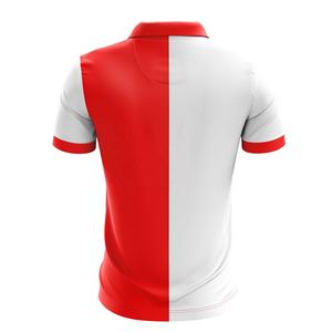 Camiseta de manga corta para hombre, polo personalizado de alta calidad, informal, color rojo y blanco, con logotipo personalizado - Product Image 5