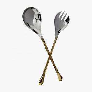Stainless Steel <b>Buffet</b> Warmer Silver Plated Cutlery Set Loop Design Handle Salad <b>Server</b> Round Salad bar Serving Set - Product Image 4