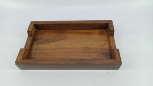 Plateau de service en bois Plateau de service décoratif pour petit déjeuner au lit, déjeuner, plateau de serveur de dîner - Product Image 2