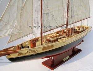 BLUENOSE II Maquettes de bateaux en bois laqué de haute qualité Artisanat du Vietnam Livraison rapide Cadeaux de fantaisie - Product Image 2