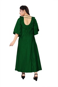 Vêtements de fête les plus attrayants Robe longue en rayonne de coton pour femmes indiennes Readymade Low Price Wholesale Surat. Vêtement - Product Image 5