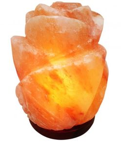 โคมไฟเกลือดอกไม้แกะสลักทำด้วยมือสีชมพูหิมาลัยธรรมชาติจากปากีสถาน - Product Image 2
