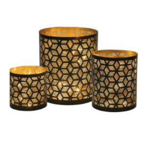 Calidad de exportación Metal negro brillante superventas decoración del hogar candelita votiva para decoración de Navidad uso portavelas - Product Image 1