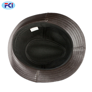 Sombrero Fedora de Cuero Genuino Marrón para Hombre, Sombrero de Piel de Oveja, Estilo Británico Informal de Otoño Invierno, Sombrero de Ala Ancha de Alta Calidad - Product Image 5