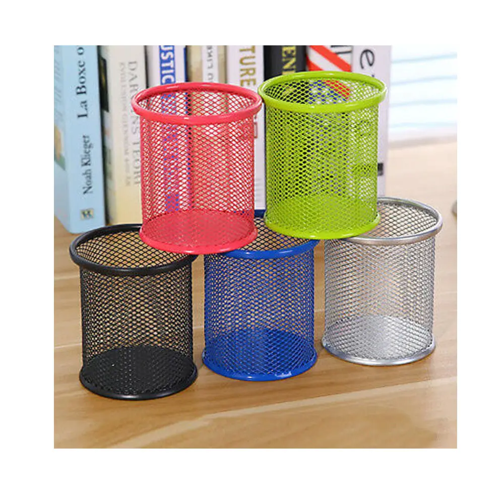 Multicolor Round Mesh Iron Pen Holders Hot Selling and High Quality Direct Indian Manufacturing Company Sale
