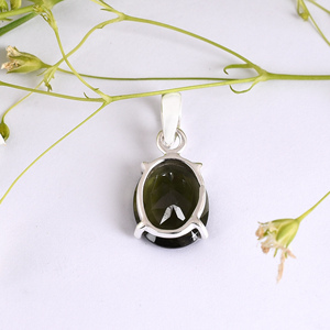 De piedras preciosas Moldavite moderno colgante exclusivo colgante hermoso diseño de lujo colgante - Product Image 4