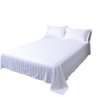 Magnifique T250 1cm Rayures Tissées 200TC Ensemble de Linge de Lit Hôtel 4 Pièces 100% Coton Style Européen