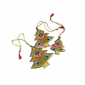 Adornos planos pintados a mano decoración de Navidad de madera - Product Image 4