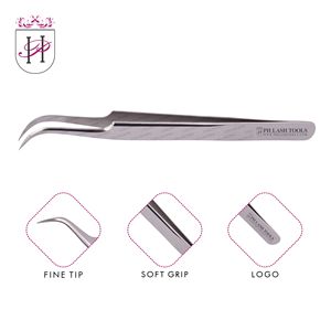 Stainless Steel Eyelash Extension Wide Curved Tip Tweezer Private Label, Heavy Duty Stainless Steel Eyelash Extension Tweezer - Product Image 6