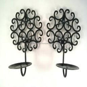 Candelabro de Pared de Metal Hecho a Mano, Diseño de Hojas Negras para Decoración del Hogar, Ocasiones de Pascua, Material de Hierro, Empaquetado en Caja - Product Image 5