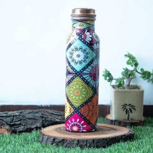 Botella de agua de cobre con estampado moderno, a prueba de fugas, precio al por mayor - Product Image 1