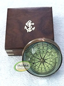 Boussole marine en laiton, 5 lots, belle boussole motif dessin animé avec shisheng en bois - Product Image 4