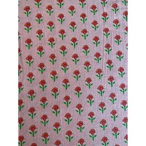 Pink Cotton Modern Floral Indian Dress Fabric Sewing Theme Soft Cotton Fabric Screen Print Cotton Fabric by Yard - Product Image 5