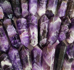 Torre de Cristal de Amatista de Doble Punta, Corazón de Turmalina Negra y Citrino, Piedra Preciosa Natural, Piedra Curativa, Proveedor Mayorista a Granel - Product Image 3