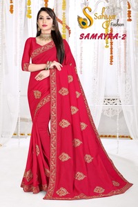 <b>Beautiful</b> Georgette Sequin Embroidered Partywear Saree for Wedding and Party for Women at Affordable Price - Product Image 2