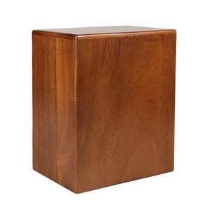 Urne funéraire pour animaux de compagnie en bois brun finition cerise, urne commémorative pour crémation avec design durable, capacité de 200 pouces cubes - Product Image 4
