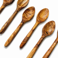Cuchara de madera ecológica, cucharillas de madera con logotipo personalizado, 50 unidades