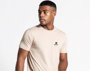 เสื้อยืดผู้ชายสีแทนด้านล่างเป็นทรงกลมเสื้อยืดผ้าฝ้าย100% ตามสั่ง - Product Image 5