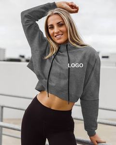 Sudaderas Casuales Cortas de Manga Larga para Mujer, 100% Algodón, Personalizadas al por Mayor, con Estampado de Dibujos Animados, Color Personalizado, Estilo Urbano - Product Image 5