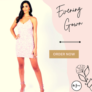 Vestido de noche con cuentas Vestido corto para fiesta - Product Image 1