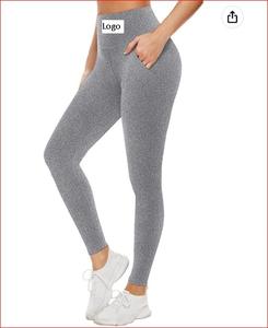 Mallas con bolsillos para mujer, pantalones de cintura alta, Control de barriga, entrenamiento, realce de cadera, Yoga, ropa activa, color negro - Product Image 6