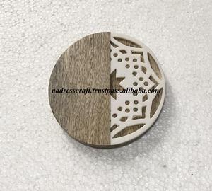 Classic Indian Style Customized High Quality Handcrafted Natural Wooden Bone Inlay Coaster Good Polished for Hotel Home Coasters - Product Image 2