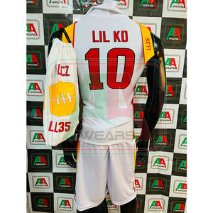 Vêtements de football américain de compression pour 32 équipes avec logo personnalisé ensemble d'uniformes de grande taille sans manches respirants avec broderie par sublimation - Product Image 2