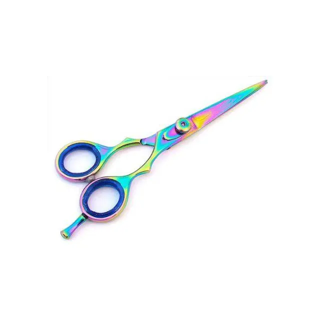 Customizable Multicolor Barber Hair Cutting Scissors Rainbow Color Scissors Razor Edge