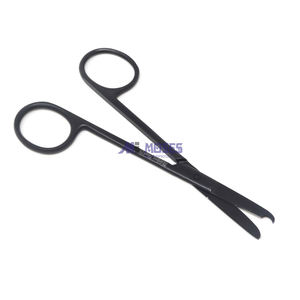 Tijeras de costura de 4,5 ", delicadas, con gancho de extracción de sutura, color negro - Product Image 1