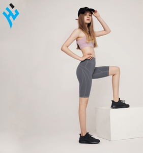 Ensemble 2 pièces côtelé pour femme, soutien-gorge de sport et short – Vêtements de yoga et de gym à séchage rapide avec taille élastique et poches, vente en gros personnalisée - Product Image 6