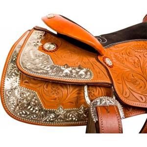 Selle Western en cuir véritable de haute qualité, quincaillerie en acier inoxydable, design personnalisable, fournitures équestres haut de gamme, vente en gros - Product Image 5