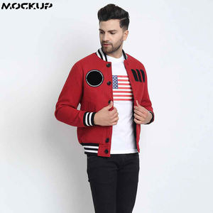 Nouveau modèle de veste de baseball vintage pour hommes, impression fine, broderie en chenille, édition printemps-automne, noir calme - Product Image 5