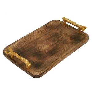 Plateau de service en bois fait main Plateau de forme arrondie jetable écologique Vendeur chaud à bas prix du fournisseur et grossiste - Product Image 4