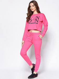 Femmes toutes saisons 2 pièces coton tricot survêtement sweat court sweat à capuche imprimé numérique décontracté femmes ensemble survêtements pull - Product Image 2