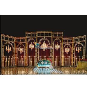 Western Wedding Stage <b>Backdrop</b> Metal <b>Stands</b> Designer Metal Iron Frames for Wedding Decoration Mehrab Style Metal <b>Backdrop</b> Panel - Product Image 1