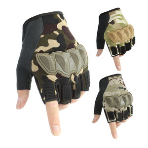 Gants tactiques de tir sportif, de chasse et de moto, à demi-doigts, en softshell noir, compatibles avec les écrans tactiles, de qualité militaire - Product Image 5