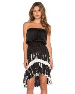 Été 2019 Holiday Boho Women's Wear Rayon Off Shoulder Tie Dye Short Tube Dress For Beach Fun and Summer Outing - Product Image 2