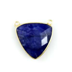 Tỷ Hình Dạng Sapphire Vòng Cổ Mặt Dây Chuyền 925 Bạc Đồ Trang Sức Mỹ Với Vòng Lặp Đôi Mạ Vàng Màu Xanh Sapphire Quyến Rũ - Product Image 1
