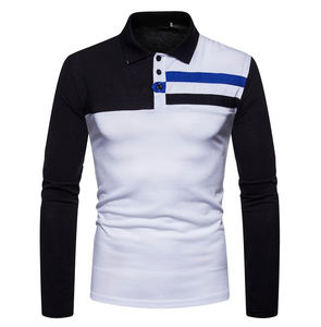 Polo de haute qualité pour hommes chemises respirantes à manches longues polo imprimé de logo personnalisé vente entière pour hommes - Product Image 3
