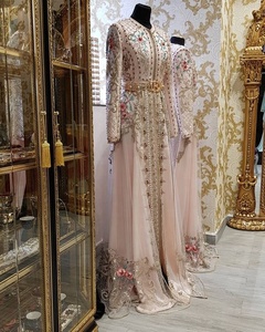 Último Modelo de Vestido Caftán de Moda para Fiesta o Boda, Adornado con Cuentas de Cristal y Pedrería, Atuendo de Lujo - Product Image 1