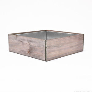 Customized Antiqued Potted Flower <b>Kit</b> Vintage Wooden Planter with Zinc Liner for Garden Home Nursery Desktop New Condition - Product Image 1