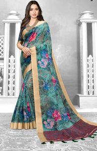 Banarasi Soie Jacquard Saree avec Chemisier Femmes Porter Dames Fête Festival Usage Quotidien Doux Coton Soie Sari En Gros Bas Prix Vêtements - Product Image 2