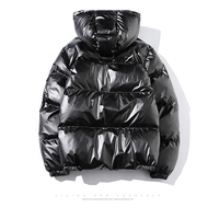 Veste bomber unisexe en tissu polyester/coton brillant de style décontracté OEM, col montant en laine, fermeture éclair, vente en gros, veste d'hiver