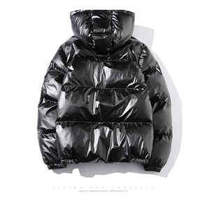 เสื้อแจ็คเก็ตพัฟเฟอร์ผู้ชายผ้าโพลีเอสเตอร์แบบมันเงา สไตล์แฟชั่น OEM ผลิตตามสั่ง ขายส่งเสื้อแจ็คเก็ตฤดูหนาว - Product Image 5